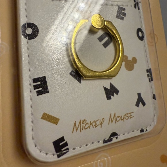 Disney Mickey Mouse White Phone Card Holder with Gold Ring - Picture 4 of 8